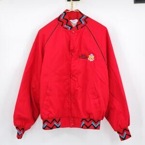 Vintage Men's United Structures of America Bomber Jacket Red Size L